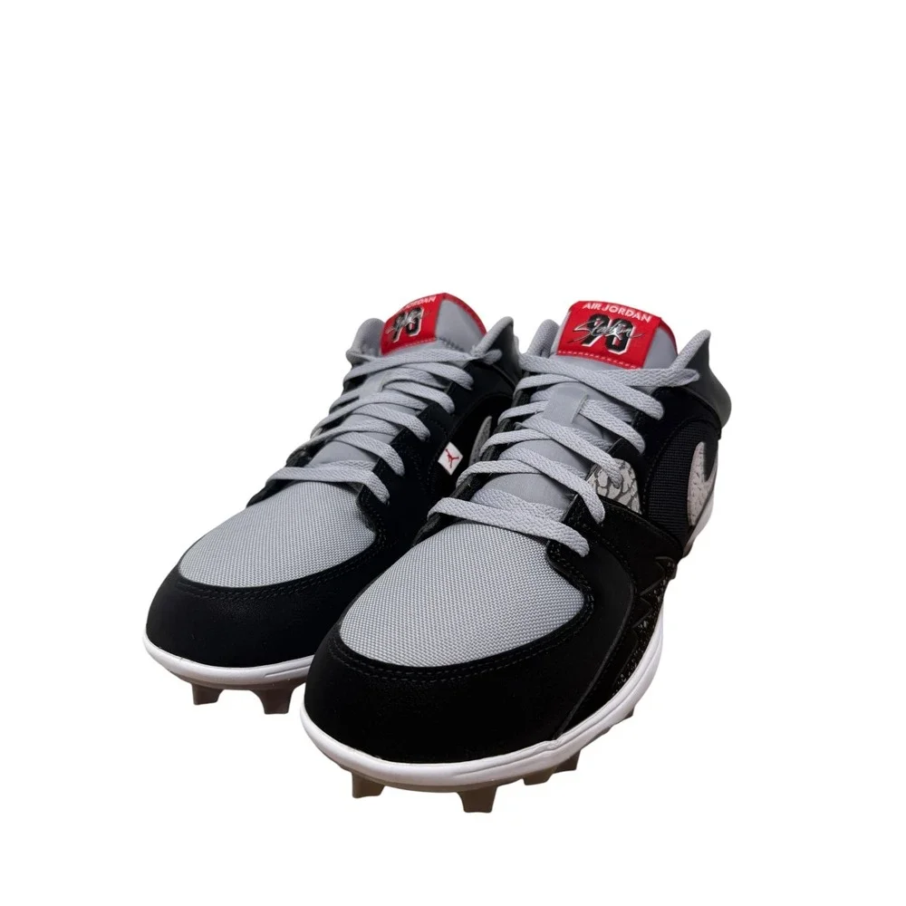 Jordan 4 Retro MCS Baseball Cleats Mens 12 Black Grey HQ0210-060 Elephant Print